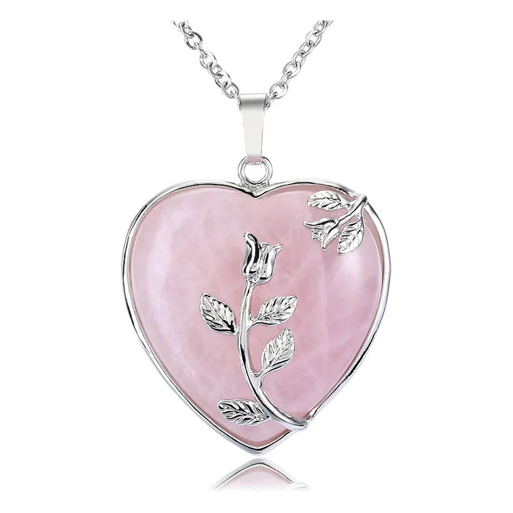 Heart Shaped Rose Gemstone Necklace
