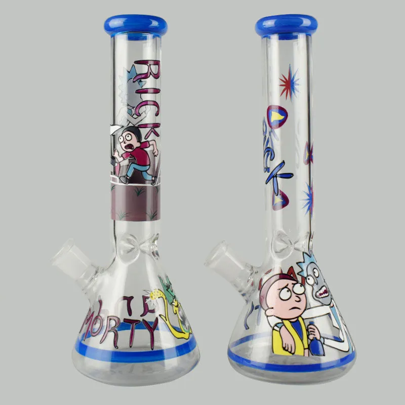 Glowing Bong Water Pipe Morty Rick Beaker Bong Dab Rig