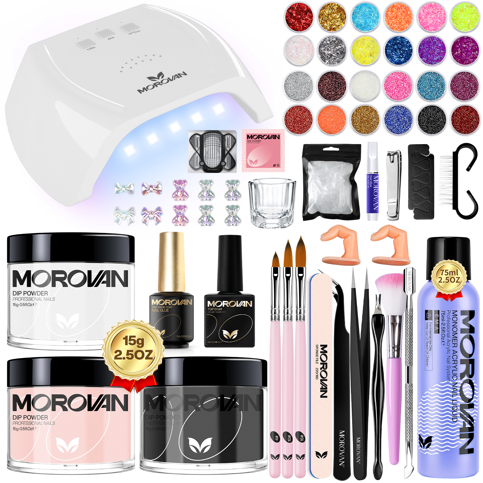 Amber Tears - 3 Colors Acrylic Nail Kit with 3 Colors Gel Nail