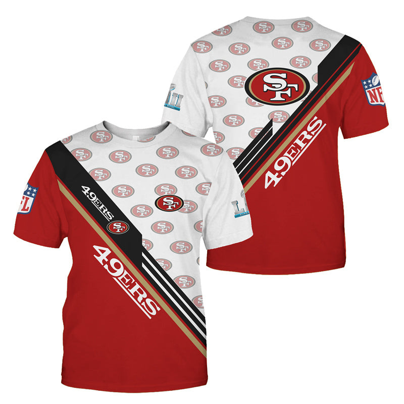 San Francisco 49ers Men T Shirt Shorts Tracksuit 2PCS Short Sleeve Casual  Shorts