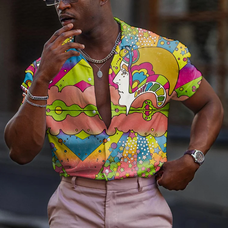 Men's Casual Shirts Short Sleeve Printed Shirts T-Shirts