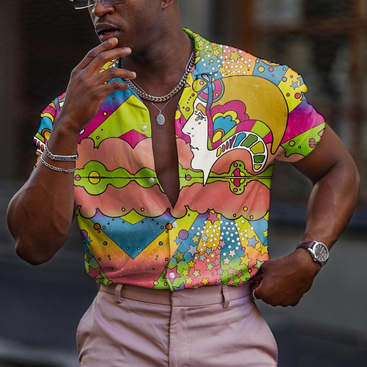 Men's Casual Shirts Short Sleeve Printed Shirts T-Shirts