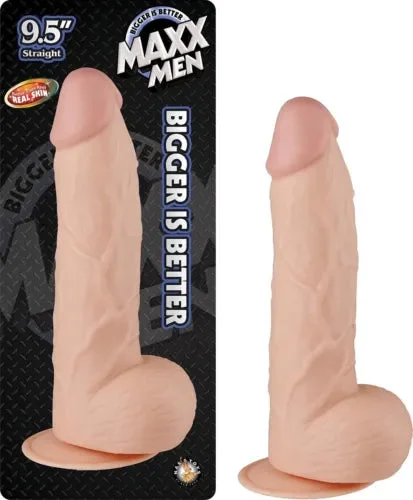pornhint Pornhint Nasstoys Maxx Men Straight Dildo Dong with Balls 9.5in Waterproof Toy Vanilla
