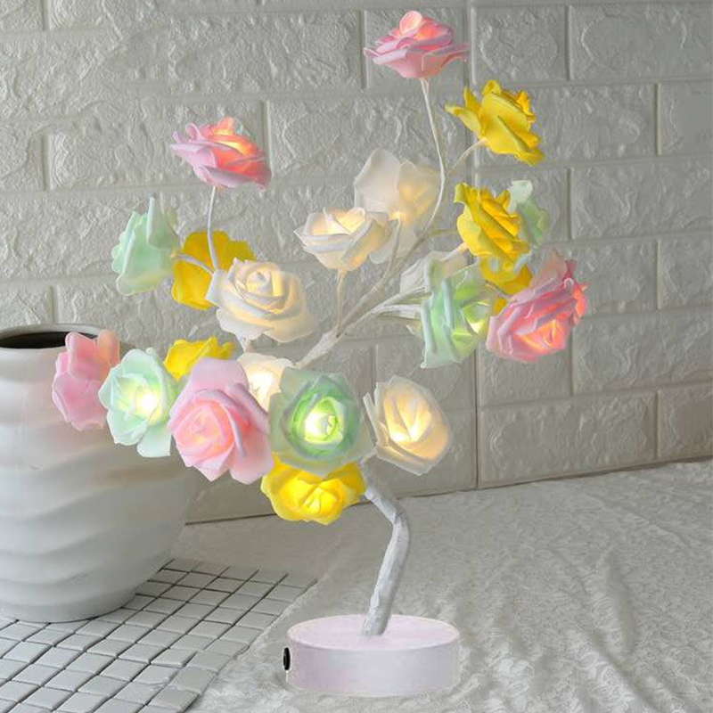 LED Table Lamp Rose Flower Tree