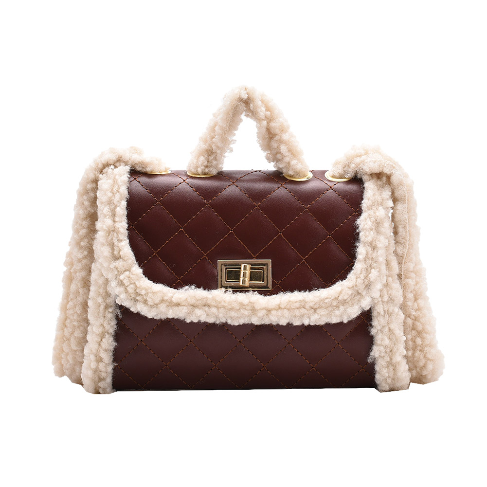 Female PU Plush Shoulder Bag Autumn Lattice Hasp Crossbody Handbag -Brown, 501 Original
Female PU Plush Shoulder Bag Autumn Lattice Hasp Crossbody Handbag -Brown, 501 Original
