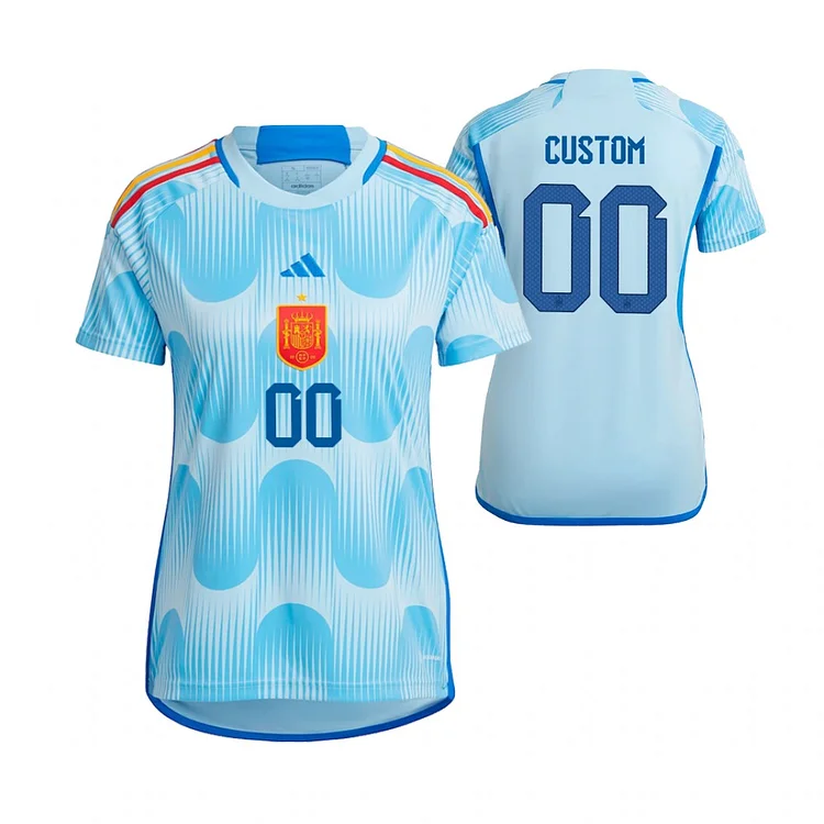 Women's Spain Away Shirt Kit World Cup 2022 ( Printing Your Name )