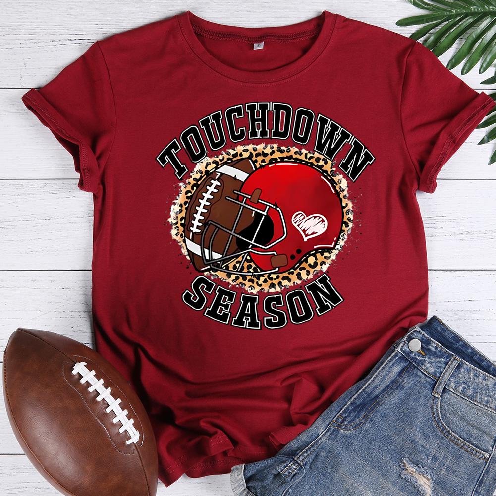 touchdown season Round Neck T-shirt-0023030-Guru-buzz