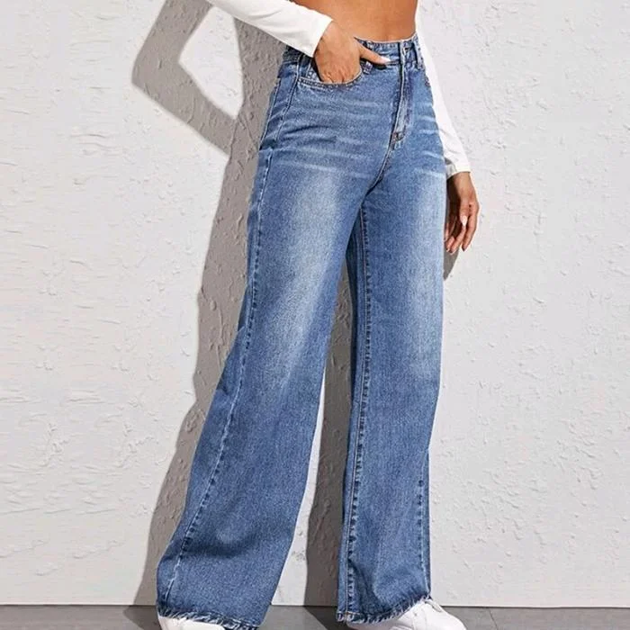 Women Wide Leg Loose Casual Jeans