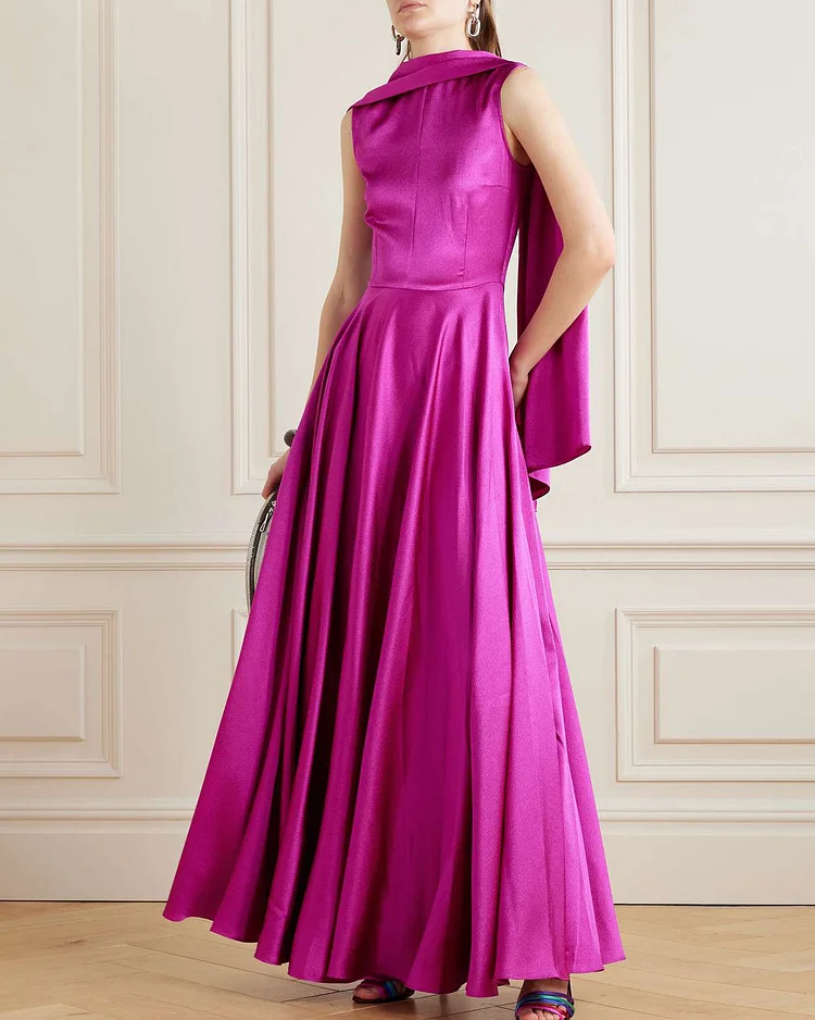 Hammered-satin gown