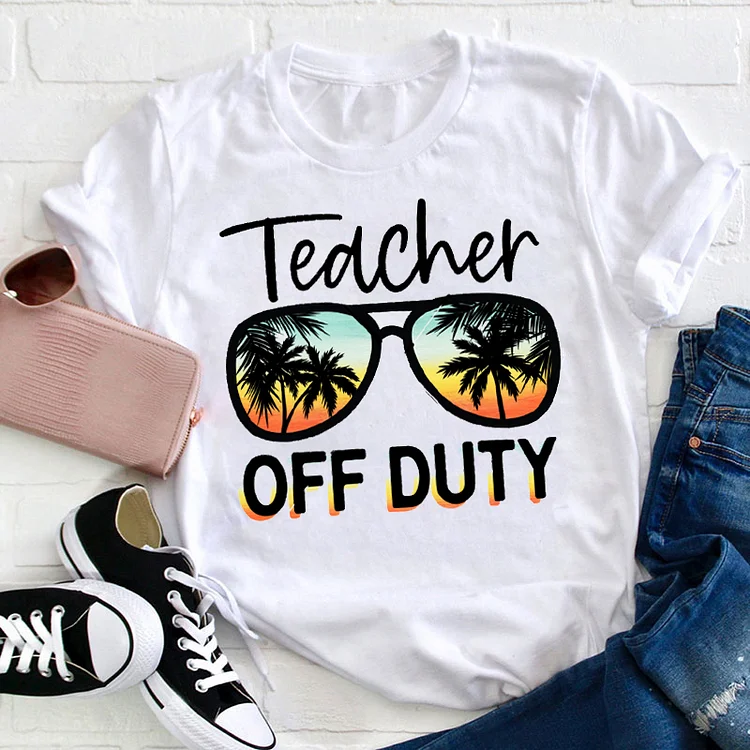 Women's Summer Vacation Teacher Off Duty Teacher T Shirt socialshop