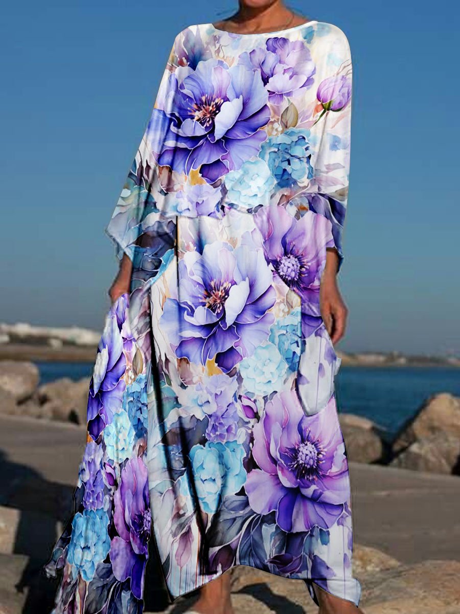 Women's Floral Art Print Casual Vacation Tops And Skirts Two-Piece Set