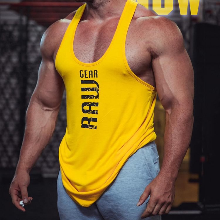 Fashion Fitness Letters Printed Vest