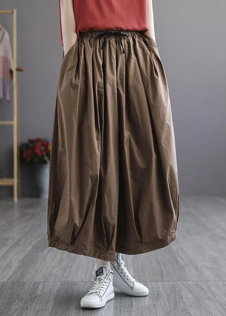 Plus Size Chocolate tie waist Pockets Wide Leg Pants
