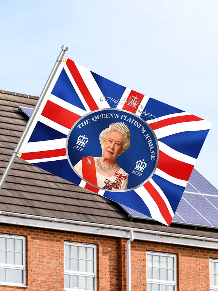 Polyester Giant England Flag Hanging Banners with Great Queen Elizabeth II, 501 Original
Polyester Giant England Flag Hanging Banners with Great Queen Elizabeth II, 501 Original