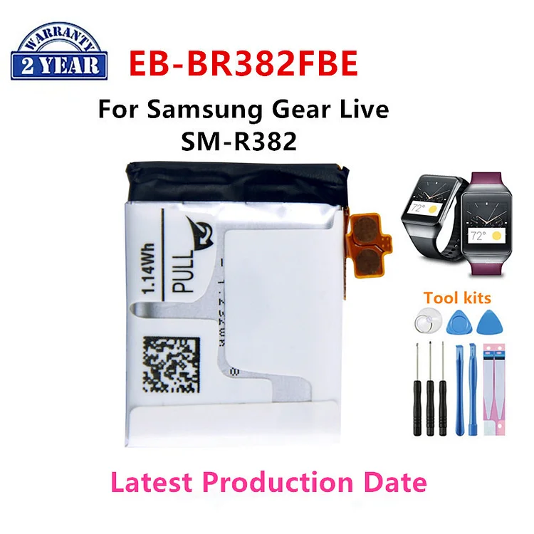 Brand New EB-BR382FBE  1.14Wh New Battery For Samsung  Gear Live SM-R382 /R382 Batteries+Tools