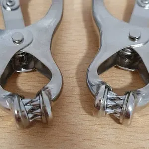 pornhint Pornhint unique customised clover nipple clamps with spikes *Bdsm pain fetish torture mistress master bondage pain sado* sex toy