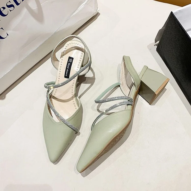 Graduation Gifts  2022 Summer Sandals Black Shoes for Women Shallow Mouth Strappy Heels All-Match  Beige New  Pointed Closed Fashion Sandals