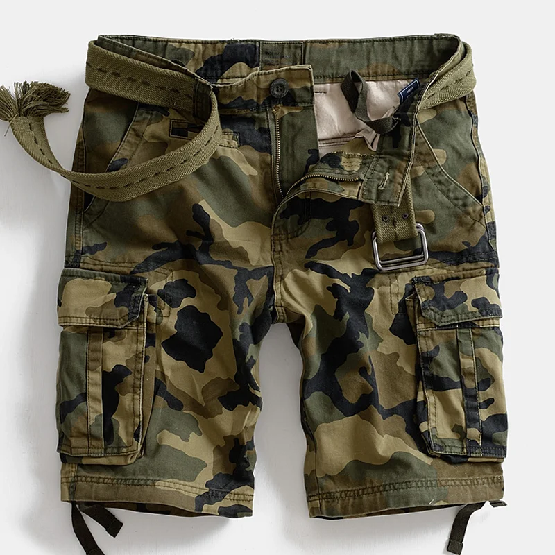 Outdoor Workwear Multicolor Camouflage Multi-pocket Casual Shorts