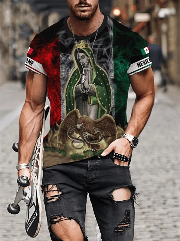 Men's 3D Printing Short-sleeved T-shirt Plus Size Casual New Trend Men's T-shirt S-6XL-JRSEE