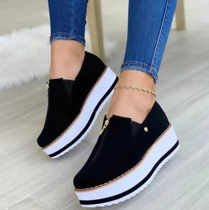 Casual Zip-up Platform Shoes