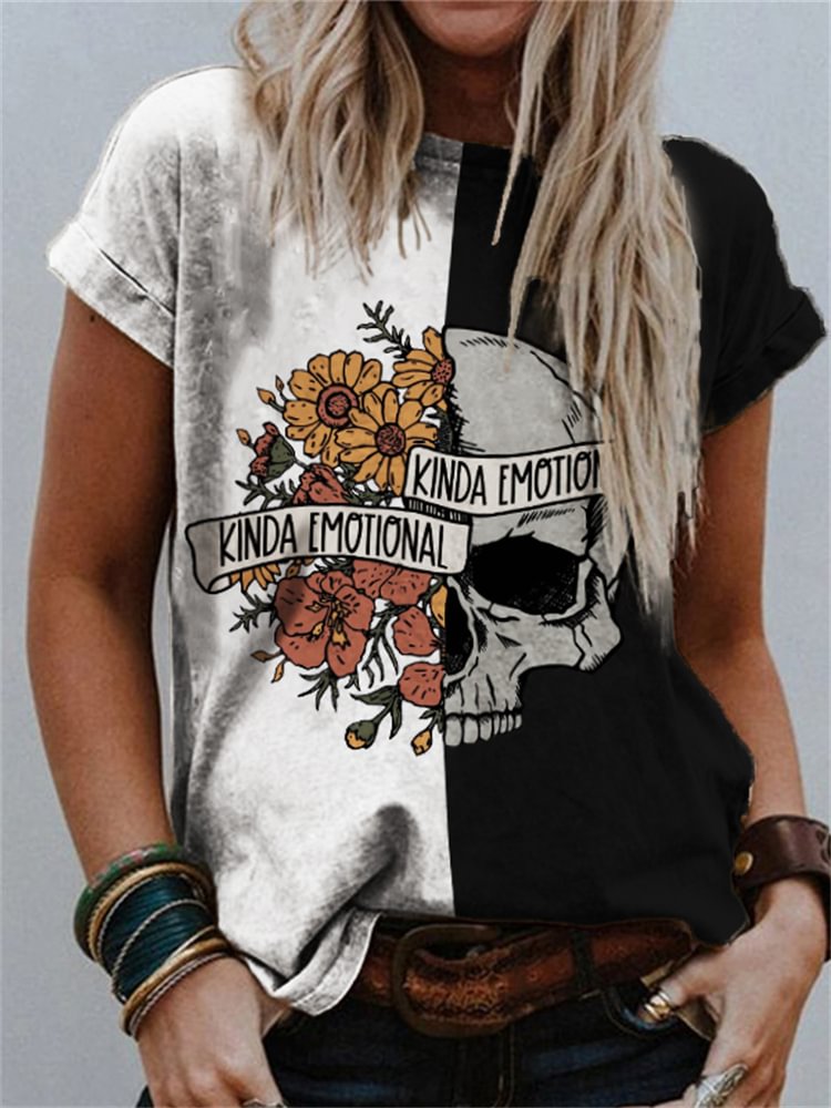 Kinda Emotional Kinda Emotionless Contrast T Shirt