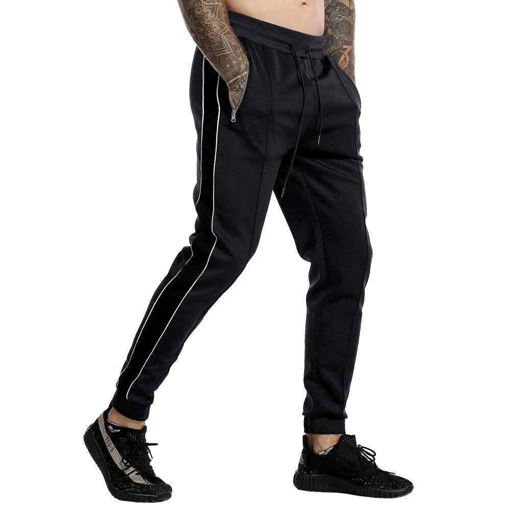 Aonga Stripes Joggers Pants Men Running Sweatpants Cotton Track Pants Gym Fitness Sports Trousers Male Bodybuilding Training Bottoms