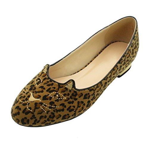 Women's Cute Leopard Print Flats Suede Round Toe Comfortable Shoes |FSJ Shoes