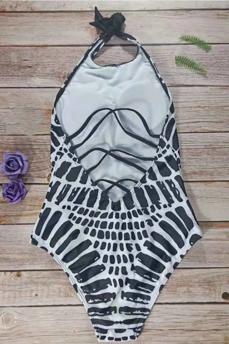 Wave Print Bikini Swimsuit