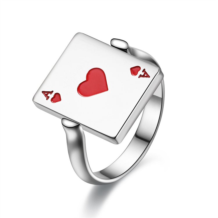 Decompression Reversible Ace of Hearts Stainless Steel Ring