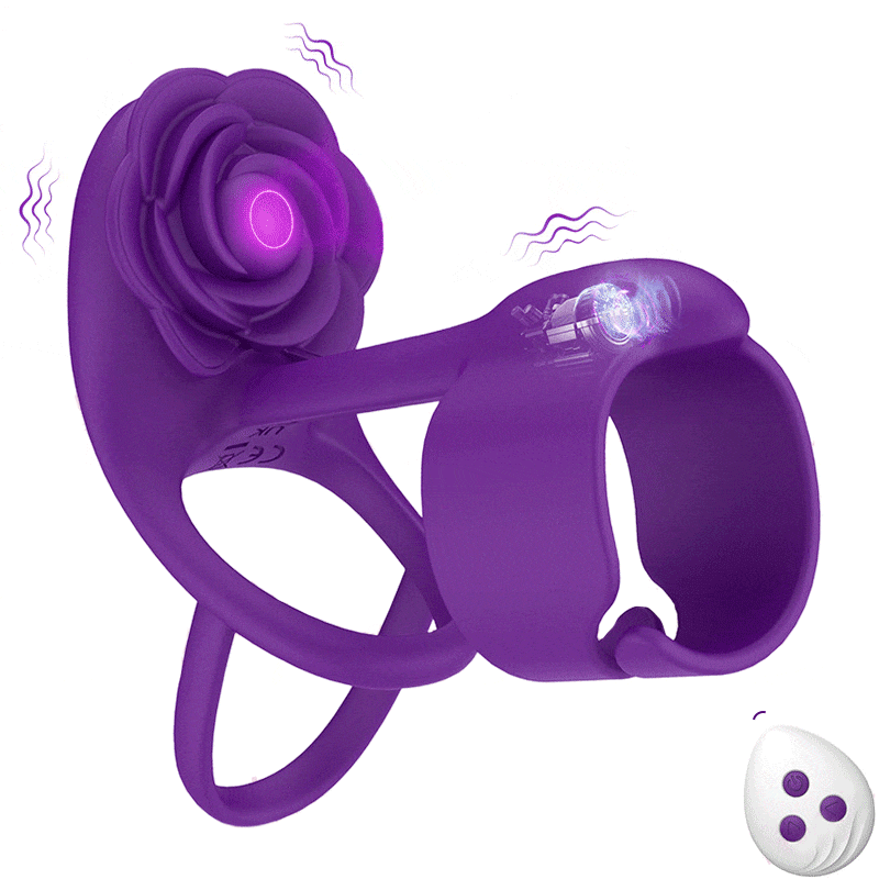 Aphrodite Vibration Cock Ring with Clit Stimulator Rose Toy For Couples - Rose Toy