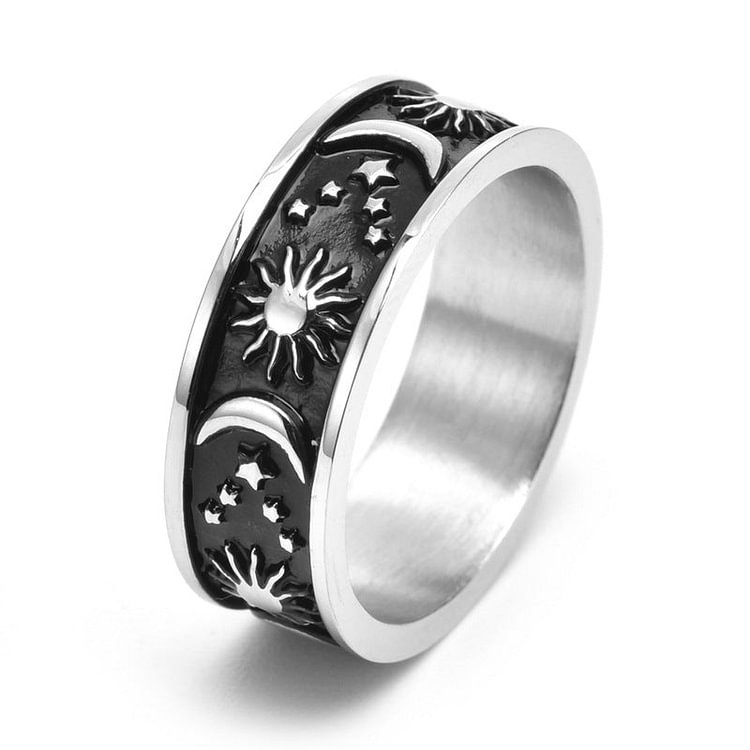 Bohemian Style Star Moon Sun Ring
