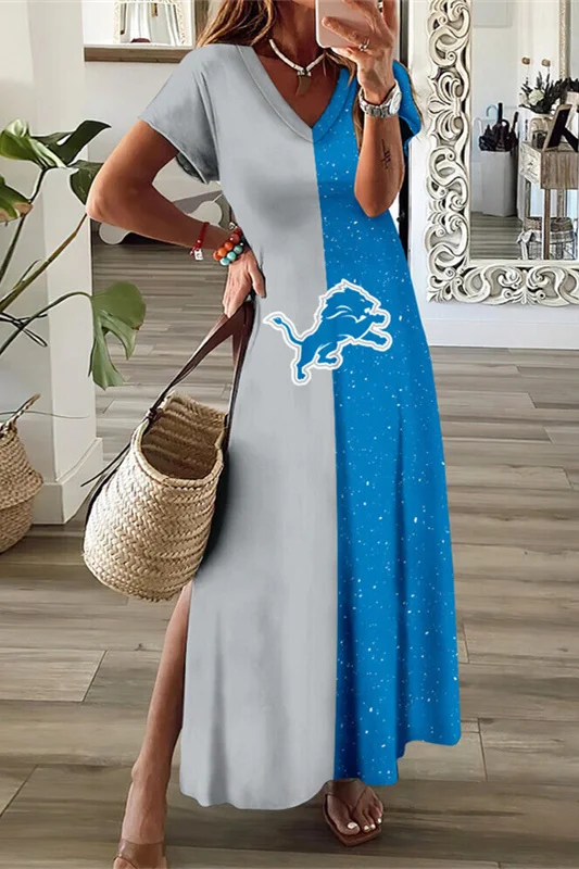Detroit Lions
V-Neck Sexy Side Slit Long Dress
