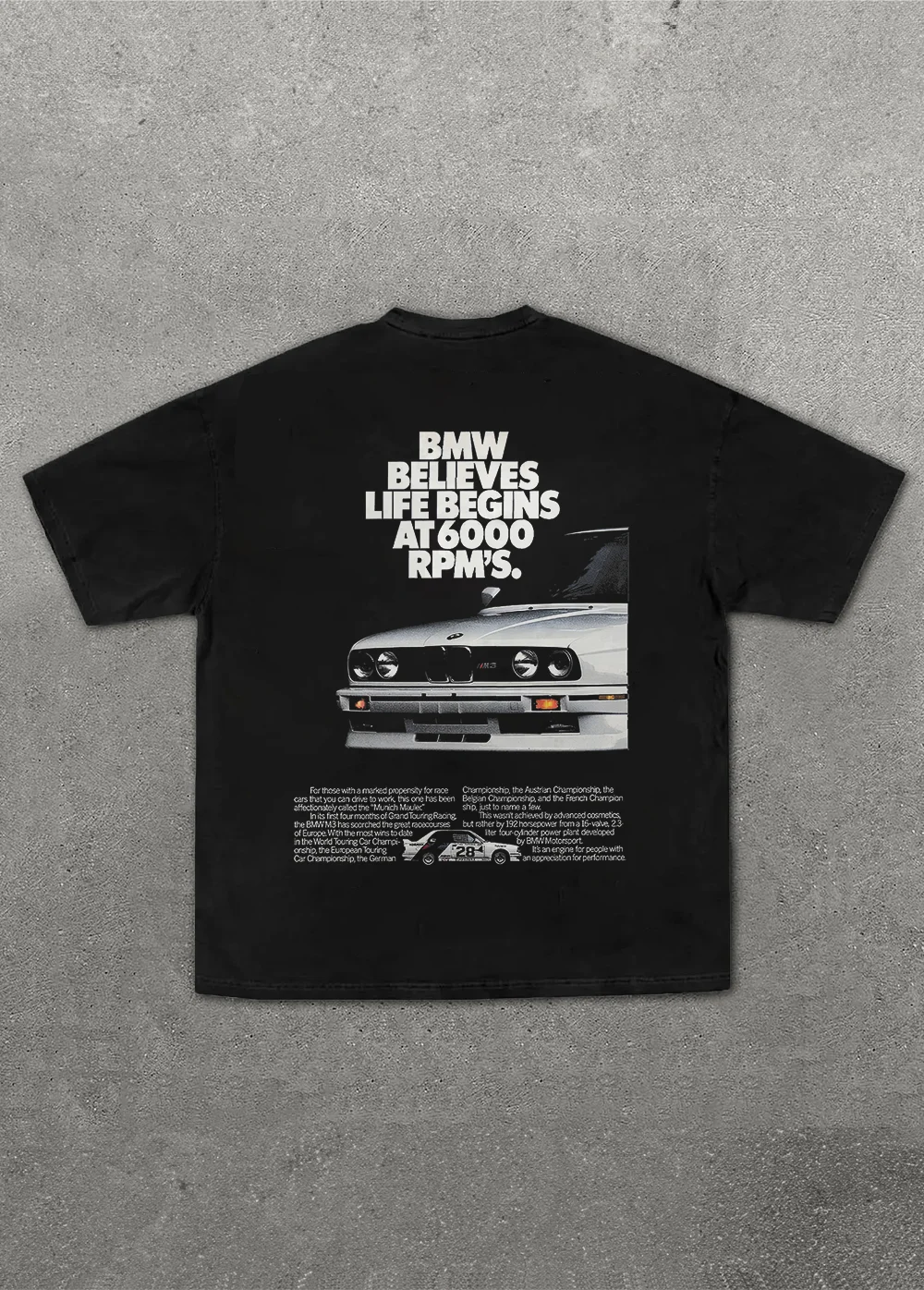 BMW Believes Life Begins At 6000 Rpm's Printed Men's Oversized T-shirts - Devcarry