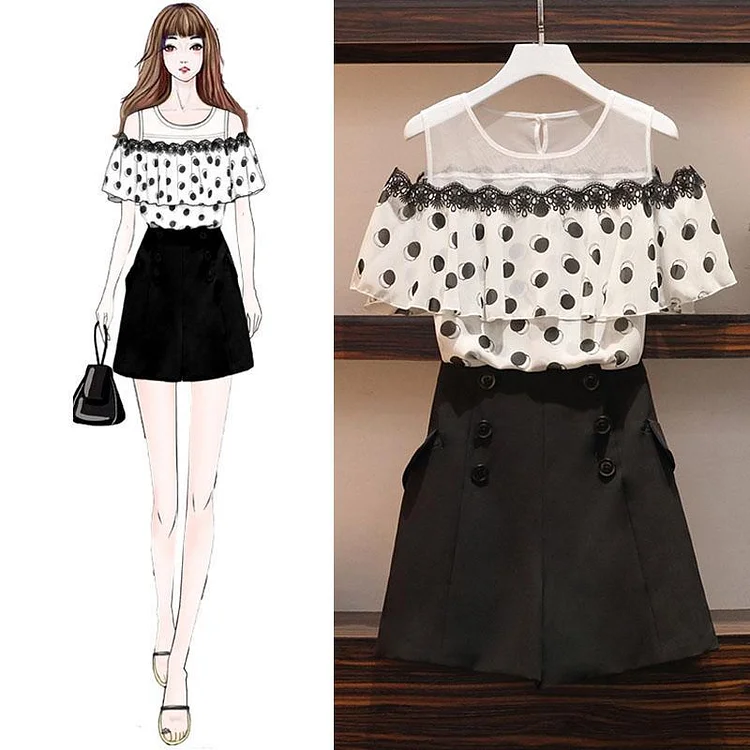 Pokla Dots Tee+ Chic Shorts P14100