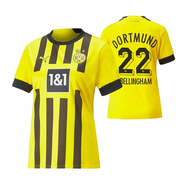 Women's Borussia Dortmund Jude Bellingham 22 Home Shirt Kit 2022-2023