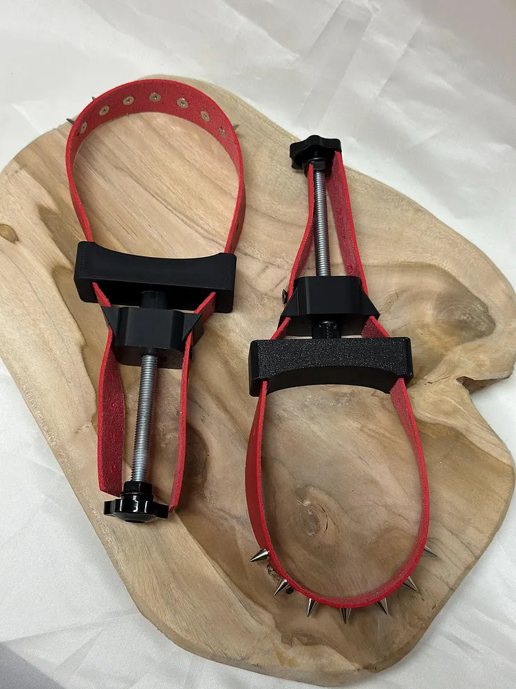 pornhint Pornhint BDSM Breast Bondage Clamps with Spikes ? 3D Printed with Metal & Faux Leather | Fetish Chest Restraint for Sensory Play pussy clamp