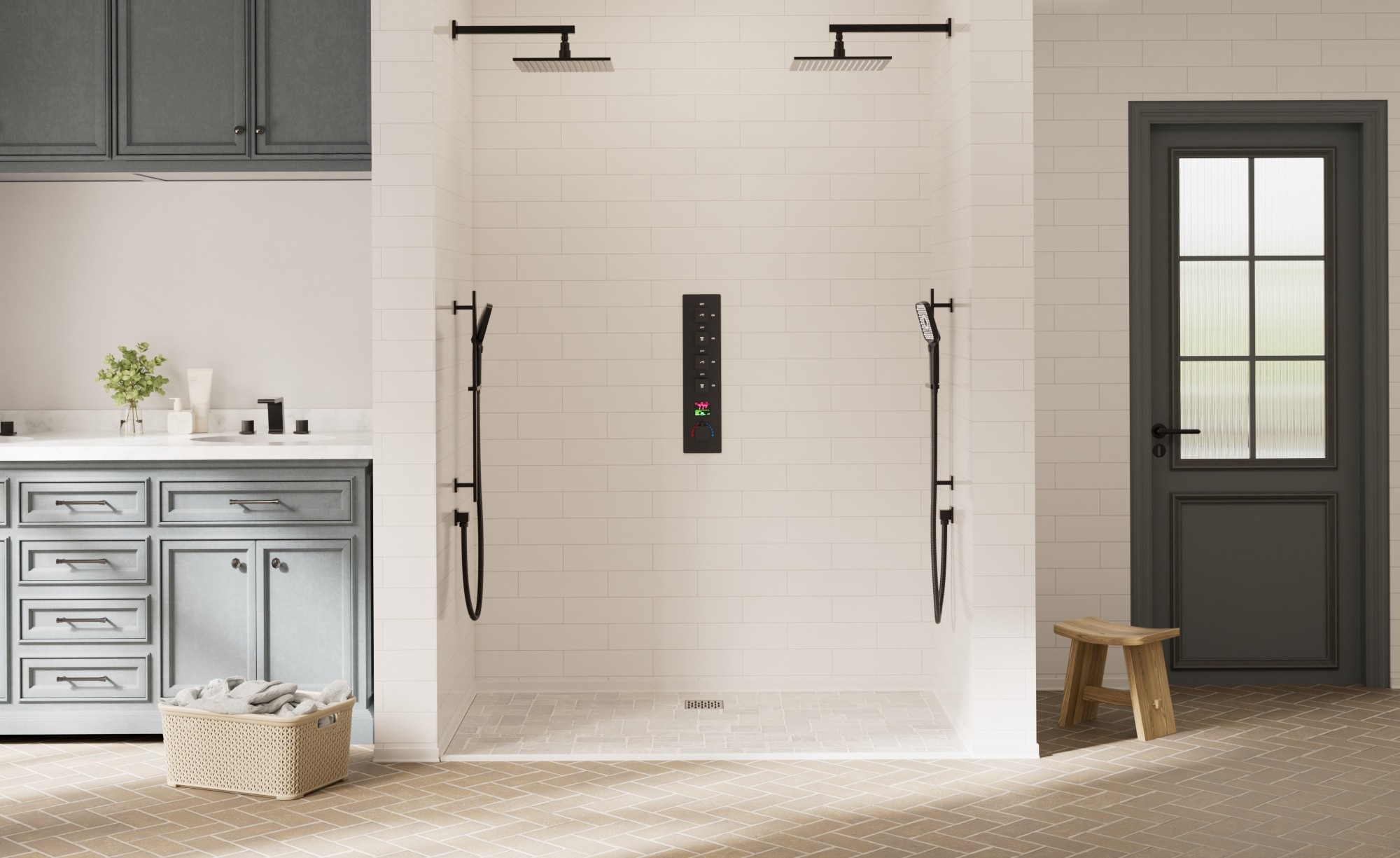 Shower Systems with LCD Temperature Display