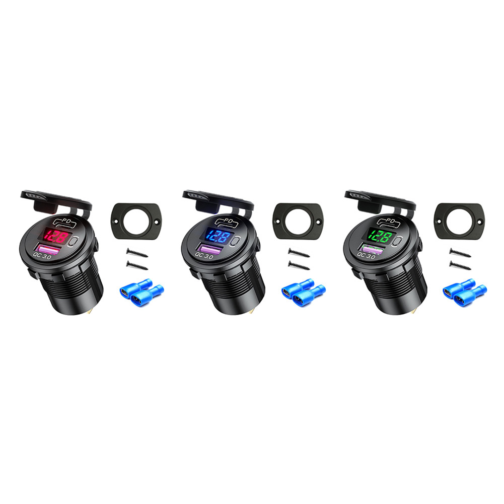 P21-B Dual USB Car Charger Socket QC3.0 + PD with Switch + Voltmeter 12-24V, Blue, 501 Original
P21-B Dual USB Car Charger Socket QC3.0 + PD with Switch + Voltmeter 12-24V, Blue, 501 Original