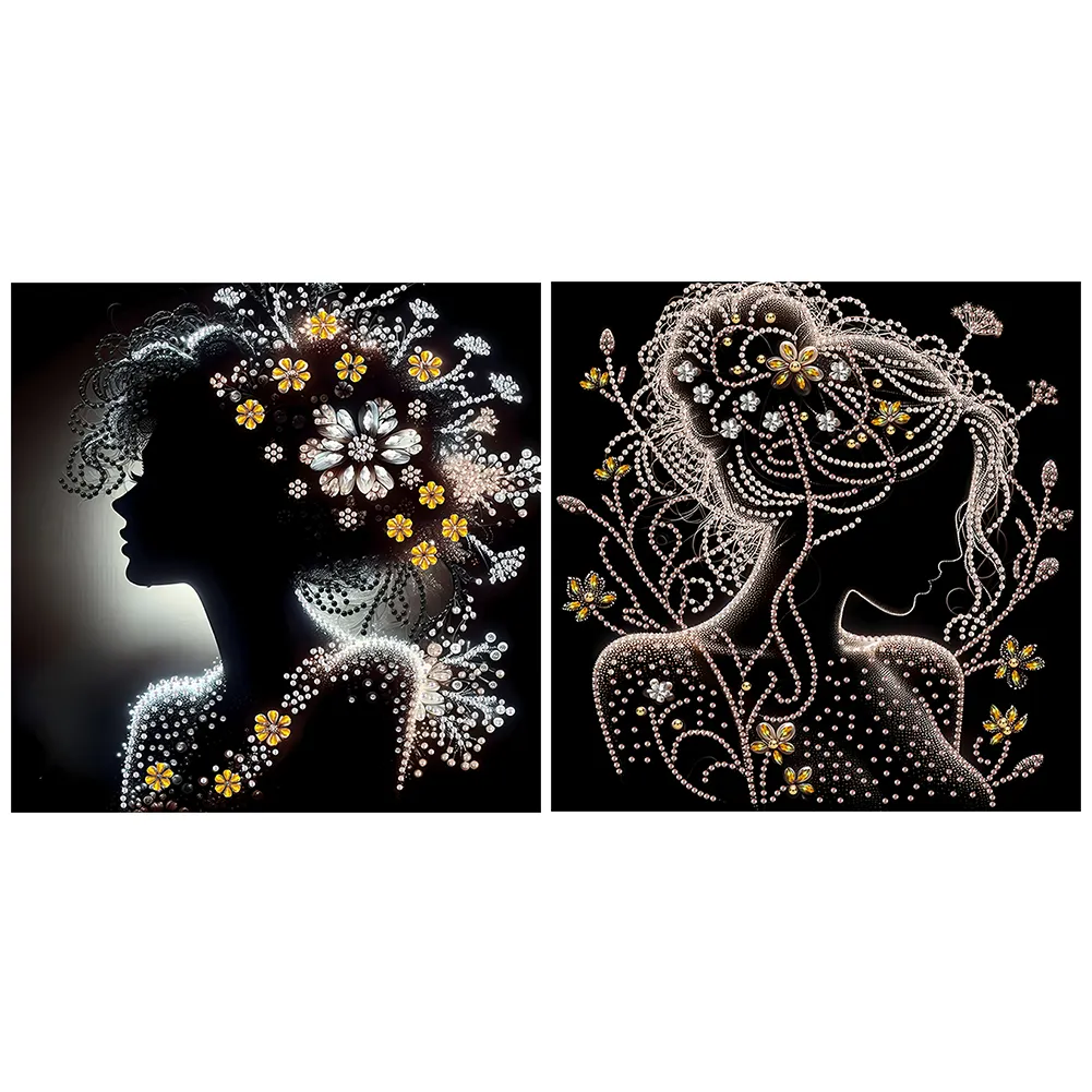 Special Shaped Drill Diamond Painting - Elegant Silhouette Woman - 30 ...