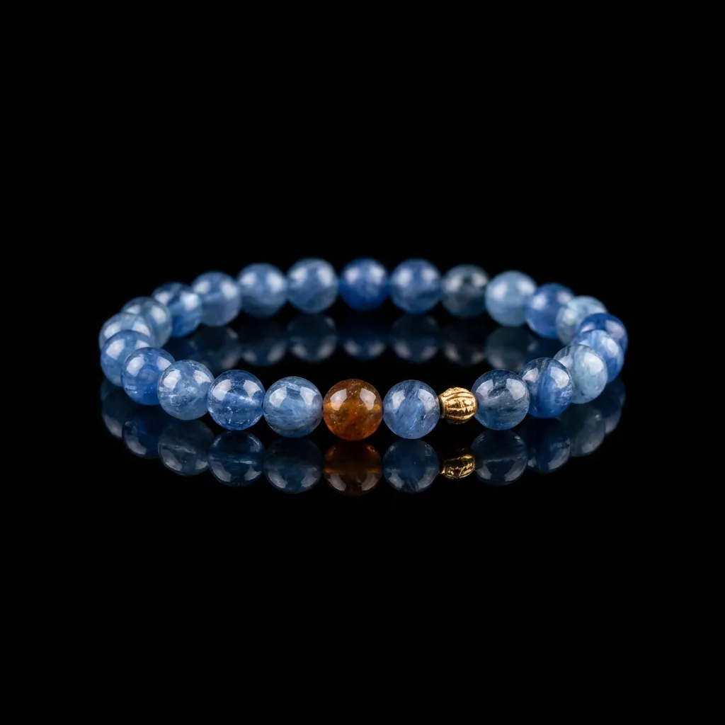 JiStones Azure Serenity | Natural Blue Crystal Beaded Bracelet