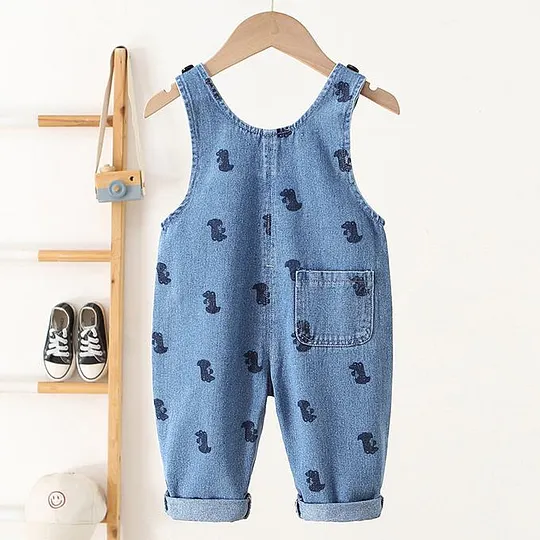 【12M-5Y】Unisex Cute Printed Stylish Denim Overall