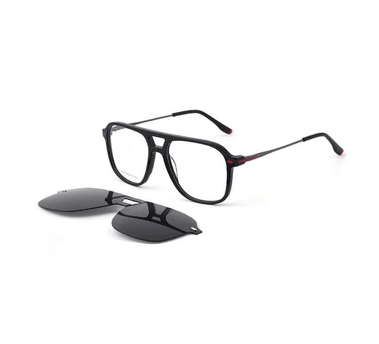 BMC1296 The modern sophistication of designer clip-on sun glasses with versatile styling options