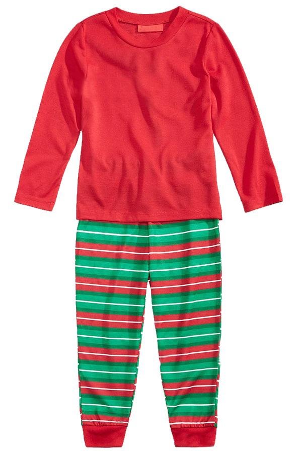 Kids Long Sleeve Striped Christmas Family Pajama Set Watermelon Red - Shop Trendy Women's Clothing | LoverChic