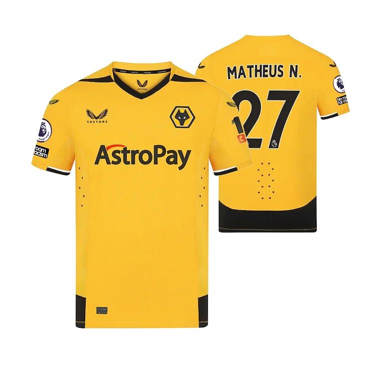 Wolves FC Matheus Nunes 27 Home Shirt Kit 2022-2023
