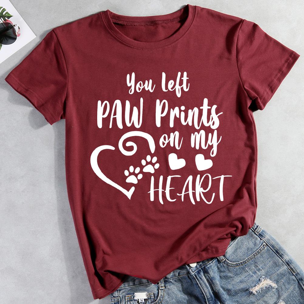 You Left Paw Prints On My Heart  Pet Animal Lover T-shirt Tee -010856-Guru-buzz