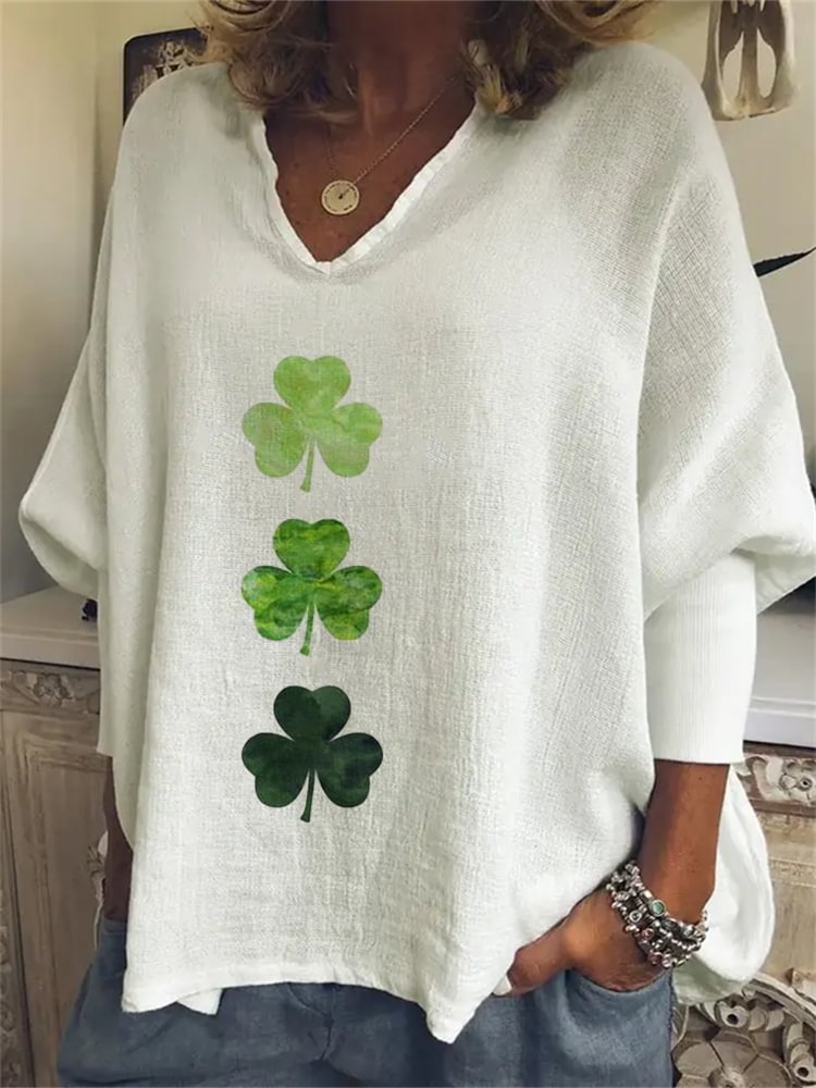 Comstylish St. Patrick's Day Gradient Shamrocks Oversize Tunic