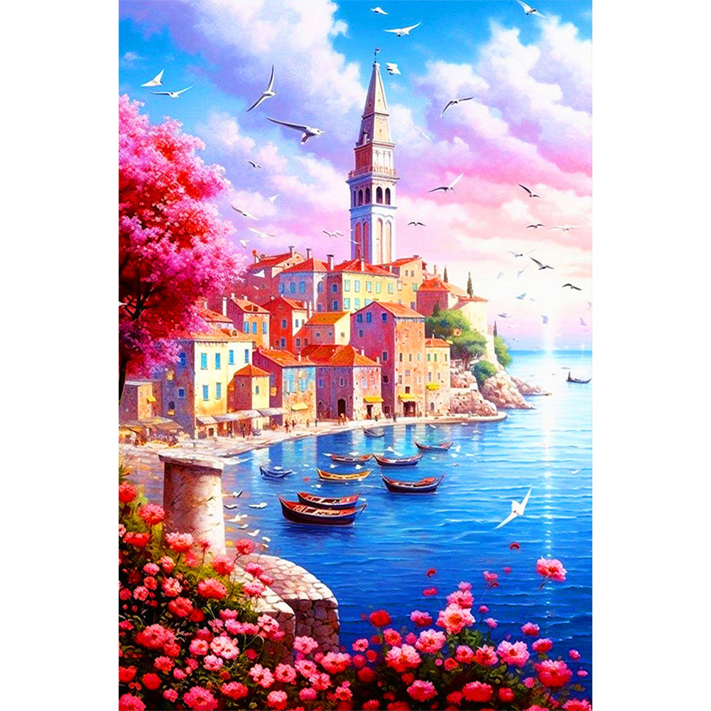 Beach Scenery 30*40cm(canvas) full round drill diamond painting