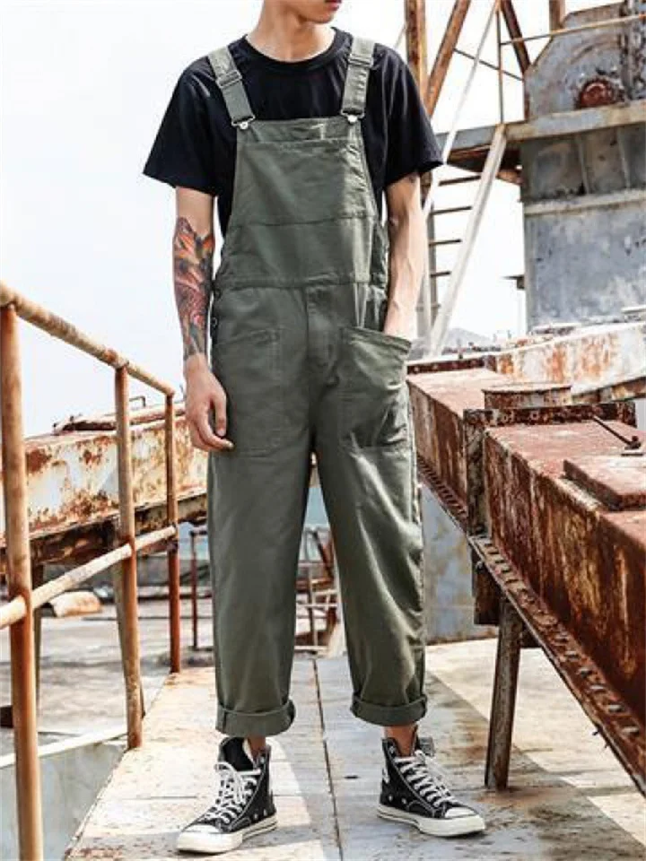 Men's Cargo Pants Trousers Work Pants Overalls Jumpsuit Multi Pocket Plain Comfort Breathable Ankle-Length Daily Streetwear Stylish Black Green Micro-elastic