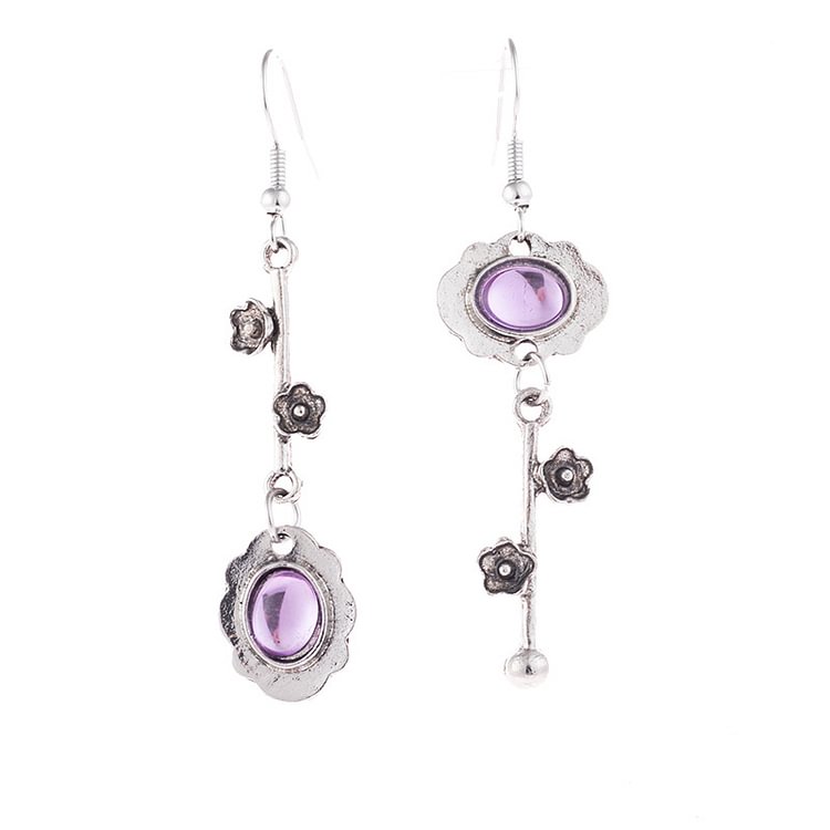 Simple Fashion Crystal Gemstone Key Earrings
