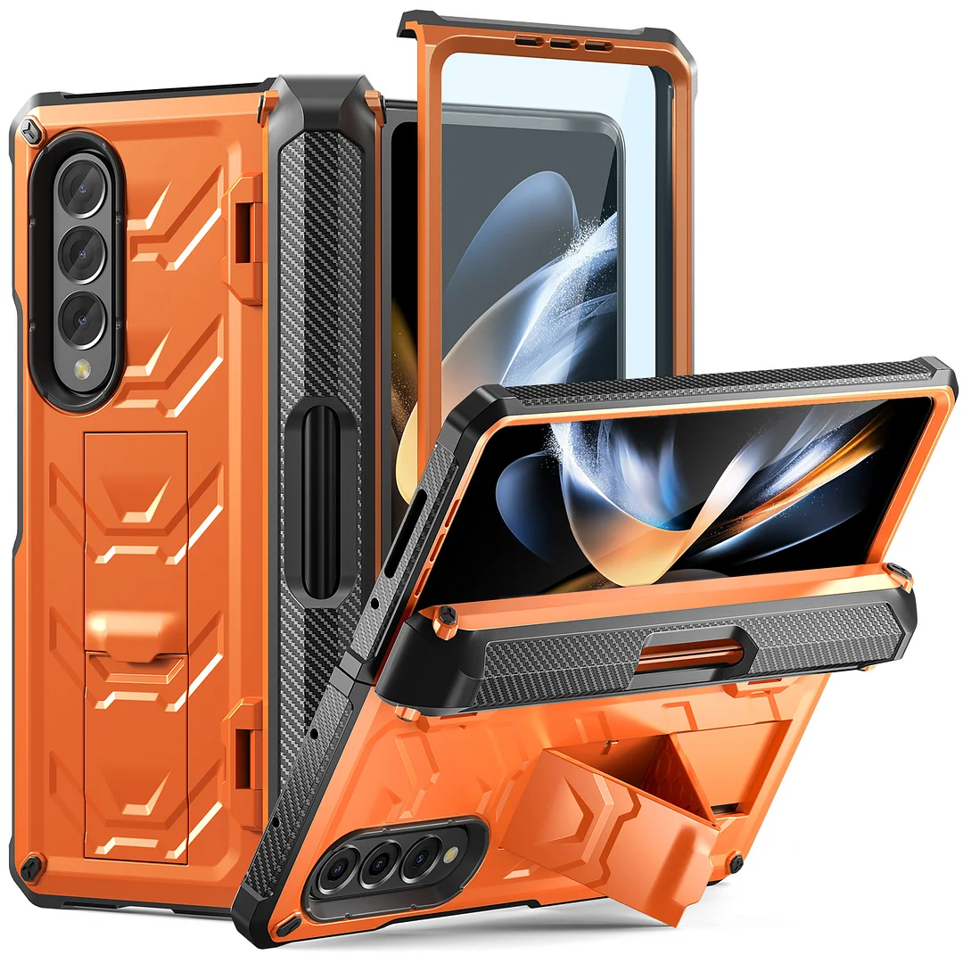 🔥Free Shipping🔥Luxury Hinge All-inclusive Armor Phone Case With Screen Protector,Kickstand And Pen Slot For Galaxy Z Fold3/Fold4/Fold5